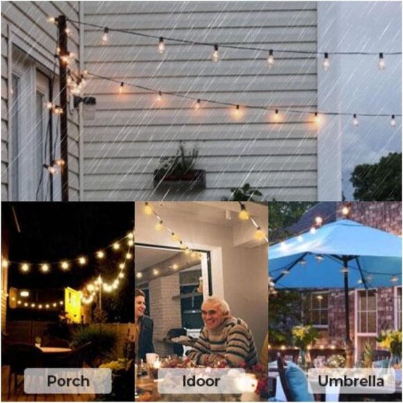 🆕 Outdoor String Lights Patio Commercial Grade Weatherproof Strand Cafe Bistro - Picture 6 of 8